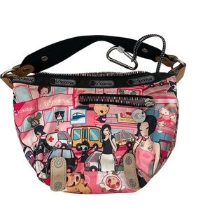 Tokidoki x LeSportsac Pink Graphic Shoulder Bag Harajuku Anime Y2K Purse